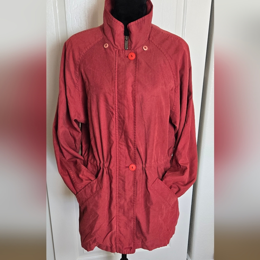 London Fog Women's Utility Jacket in Deep Red
